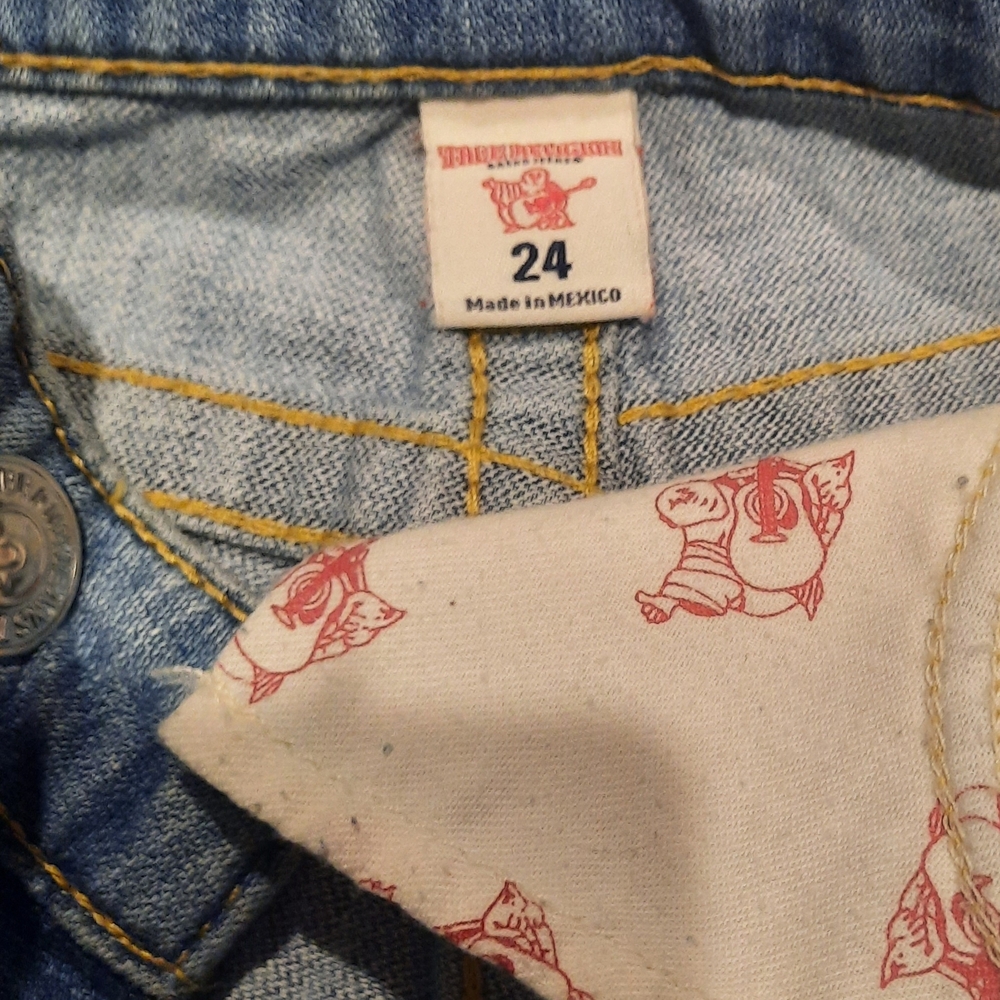 True Religion Women's Light Blue Straight Leg Jeans - Picture 3 of 4